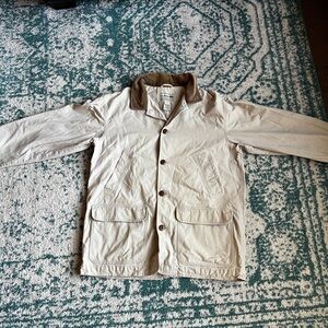 L.L. Bean Khaki Jacket with Dark Brown Collar